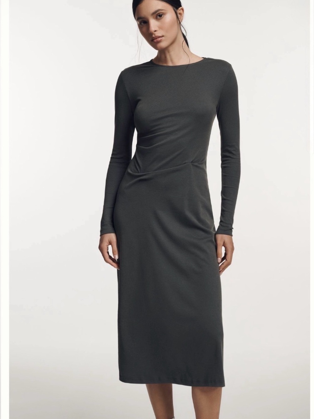 Anthropologie NWT Daily Practice Ruched Midi Dress